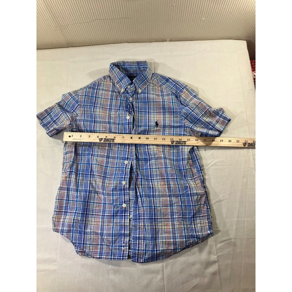 Ralph Lauren Kids Plaid‎ Short Sleeve Button Down Shirt Size M (10-12)